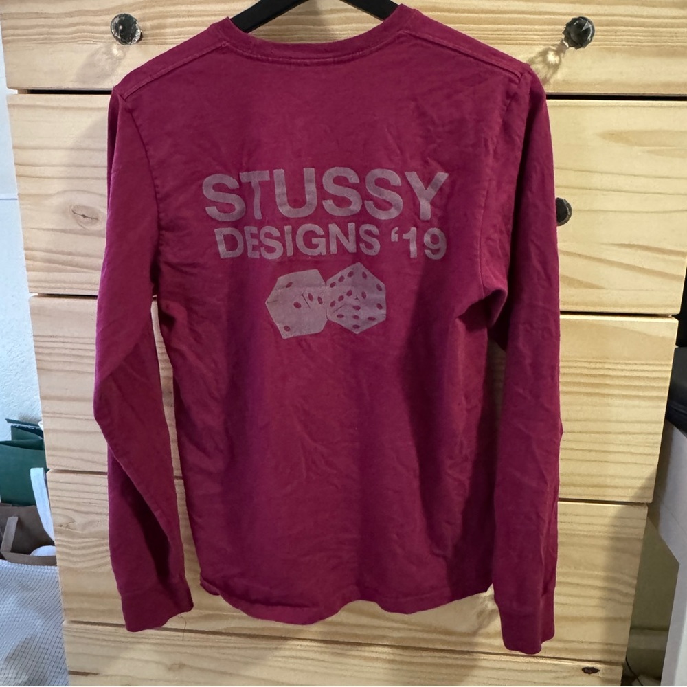 Burgundy Stüssy long sleeve top